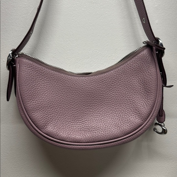 Coach Luna Purse Soft Pebble Leather Shoulder Bag Faded Purple Silver CC438 - Picture 5 of 12